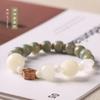 Pulsera de Círculo Único Artística Bodhi Desgastado Original Tipo Antiguo Cuenta Núcleo de Oliva Zen Marea Nacional Madera de Durazno Buena Suerte Flor de Durazno