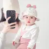 Chapéu de Bebê Primavera e Outono Chapéu de Pescador Fino Chapéu de Bacia Doce com Laço Verão Proteção Solar para Menina de Poucos Meses Chapéu de Sol