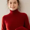 Suéter Feminino de Tricô Cashmere com Gola Alta e Manga Raglan Elegante para Trabalho Casual Simples Solto Manga Longa Top Básico