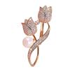 Broche de tulipa de diamante completo corpete de flor feminina outono e inverno casaco casaco pin terno acessórios lenço de seda fivela Pin Pin