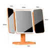 Nuevo Espejo de Maquillaje con Carcasa LED, Espejo de Tocador Plegable de Tres Caras con Caja de Almacenamiento Integrada, Espejo de Retoque de Doble Cara al por Mayor