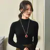 Colar de Aço Titânio Gota d'Água de Alta Qualidade que Não Desbota, Corrente Longa da Moda Versátil Estilo Coreano para Mulheres, Acessório Simples de Outono e Inverno