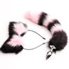 Metal Cola Artificial Anal Plug Cola de Zorro Set de Orejas de Gato Sm Set de Cola de Oreja Metálica Equipo de Juguete Sexual