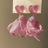 Pendientes de Borla de Flor de Perla Rosa Plateada Clavos de Oreja Pequeños Frescos Estilo Mori Accesorios de Oreja de Alta Gama Moda Venta al por Mayor