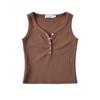 Europeu e Americano Spice Girl Estilo Five-Garra Buckle Vest Mulheres 2023 Verão Nova Cor Sólida Rosqueado Tight Outer Wear Sling Top