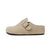 Aumento Interno de Altura de 5cm para Sapatos Birkenstock com Pelo, Sapatos de Algodão com Solado Grosso para Mulheres, Chinelos de Pelo Genuíno Fechados para Uso Externo para Outono e Inverno 2025