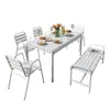 Mesas y Sillas de Aleación de Aluminio para Exteriores para Balcones Blancos, Patios, Jardines, Áreas de Comedor al Aire Libre, Calles Comerciales, Tiendas de Té de Burbujas y Cafeterías