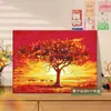 Pintura a óleo digital DIY série paisagens naturais, pintura a óleo colorida preenchida à mão, arte de parede decorativa para alívio do estresse e cura