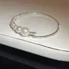 Pulsera de Apertura de Diamante Perla Barroca Pulsera de Alto Sentido de Lujo Ligero Pulsera Elegante Retro Francesa Elegante Pulsera al por Mayor