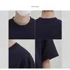 Camiseta Masculina de Cor Sólida com Manga Curta, Solta, Fina, Respirável, Resistente a Amassados, Top de Meia-manga para Casais, Camisa Base Casual Branca