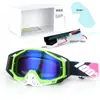 Set de Casco de Motocicleta Clásico en Stock, Gafas Todoterreno, Gafas de Exterior a Prueba de Viento, Gafas de Esquí UV, Gafas de Montar