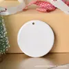 Colgante Cerámico Navideño Transfronterizo Doble Cara Esmaltado Redondo Cerámico Blanco Crudo Brillante Cerámica de Alta Temperatura Etiqueta Colgante Navideña