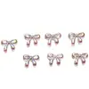 Joias para Nail Art Mini Laço Aurora Resina Pequena Gravata Borboleta Flutuante Acessórios para Unhas Material DIY Pequenos Acessórios