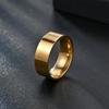 Fábrica de Origen Yiwu Anillo Ancho de Acero Inoxidable de 8 mm Chapado al Vacío en Oro de 18 Quilates Anillo Multicor para Hombre Al por Mayor en Stock