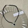 Luz de luxo estilo frio moda simples preto frisado quadrado pingente geométrica colar feminino nicho de alta qualidade cadeia de clavícula