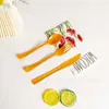 Atacado do Fabricante Talheres Coloridos Descartáveis Transfronteiriços para Salada de Frutas, Bolo e Comida