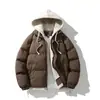 Chamarra acolchada de color liso con cuello alto para hombre y mujer, nueva de invierno 2026, gruesa, cálida, moderna, casual, para pareja