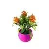 Simples Escandinavo 5 Tomates Cereja Vasos com Fio Mini Bonsai Mesa de Escritório em Casa Flor Artificial de Plástico Plantas em Vasos Mini