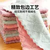 Pano de Louça Coral Fleece Resistente ao Desgaste Dupla Face Espessado Mágico Sem Manchas Padrão Ondulado Esponja de Limpeza Utensílios de Cozinha Atacado