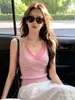 Top Camisola Rosa para Mujer 2026 Verano Tailandia Exquisito Chic Francés Adelgazante Perezoso Top para Vacaciones en la Playa