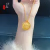 Moda Nacional estilo Chinês diamante rotativo Deus da Riqueza Amarelo colar cobre de alta qualidade banhado a ouro corrente de suéter da moda para todas as ocasiões joia feminina masculina