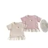 Camiseta de Manga Corta para Niña Ropa de Verano 2026 Estilo Nuevo Linda y Elegante Camiseta Básica para Niños Bebé Niña Top Versátil Verano