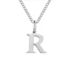 Nuevo Collar de Acero Inoxidable de 26 Letras de Amazon, Cadena para Clavícula Moderna y Versátil, Collar para Pareja con Apellido en Stock