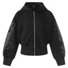 Roupas Masculinas Estilo Americano Moletom Curto com Capuz Decorado com Pérolas Cardigã Feminino de Zíper para o Início da Primavera Jaqueta Slim Fit 2026