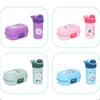 Conjunto de Lancheira com Tampa Flip e Copo de Água Quadrado Portátil Lancheira Copo de Água Infantil Lancheira 1L +350ml