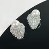 Aretes de Perla para Mujeres Sin Perforaciones, Diseño de Bobina de Mosquitos, Estilo Coreano, Pendientes de Alta Gama, Pendientes de Lujo Ligero, Estilo Retro de Hong Kong, Modernos y Versátiles