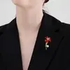 Nuevo Broche de Flor de Lirio Roja de Moda, Broche Lujoso y de Gama Alta para Abrigos y Trajes, Accesorio de Pin de Gama Alta