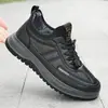 Zapatos Cálidos para Hombre de Exterior, Zapatos de Algodón Terciopelo Cubiertos de Cuero Modernos y de Moda para Hombres, Zapatos Casuales Gruesos, Cómodos y Ligeros para Otoño e Invierno