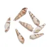 Colgante de Caracola de Concha Natural Colgante Chapado en Oro Accesorios para Joyería DIY Pendientes Collar Colgante de Concha Pulsera