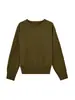 Suéter de Punto ACME Morado Simple Cuello Redondo para Mujer 2026 Otoño Ajuste Relajado Manga Raglán Suéter Holgado 12038