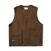 Chaleco de Trabajo Retro Japonés con Capas para Hombres y Mujeres, Chaqueta sin Mangas de Pareja, Chaleco de Primavera y Otoño, Moderno
