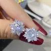 Aretes en vivo para mujer estilo ins amor plata de ley S925 circonita aretes de circonita de seis garras aretes brillantes