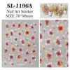 Pegatinas para Uñas Flor de Cristal de Hielo 5D Estampadas Estéreo Aurora Flor de Gelatina Pegatinas para Arte de Uñas DIY Estilo Joyería Sl