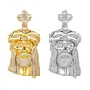 Pingente de figura espinhosa com diamantes em todo o corpo, estilo hip-hop europeu e americano, com zircônia incrustada em cobre, colar moderno personalizado com trevo de quatro folhas para homens