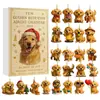 Calendario de Adviento Navideño Temático de Mascotas 2025 Caja Sorpresa Caja de Regalo para Amantes de los Perros Adornos para el Árbol de Navidad