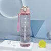 Copo de Água Esportivo Transparente com Canudo, Alça Resistente ao Calor, Copo de Plástico com Tampa de Pressão, Copo Espacial, Garrafa de Água para Atacado