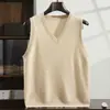 Cashmere 2026 Outono e Inverno Novo Suéter Masculino Gola V Tricotado Camada Base para Meia-Idade Casual de Negócios Sem Mangas Top Quente
