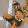 Sandalias de Tacón de Cuña 2026 para Mujer, Punta Abierta, Tallas Grandes para Mujer, Nuevo Estilo Transfronterizo Europeo y Americano, Sandalias Casuales de Moda con Tacón de Cuña para Uso en Exteriores