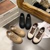 Zapatos de tabla con forro polar para mujer, estilo coreano, con cordones, suela suave, para invierno 2024, nuevos zapatos deportivos de suela gruesa de algodón, informales, de talla grande