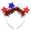 Coolaist Venta Cruzada Más Vendido Día Nacional Accesorios para el Cabello Día de la Independencia Diadema Luz Led Estrella de Cinco Puntas Diadema Luminosa