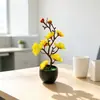 Nuevo bonsái de flor de ciruelo artificial de 7 flores y 2 capullos, adecuado para decoración del hogar, decoración de sala de estar y venta al por mayor de plantas verdes de flor de ciruelo artificial