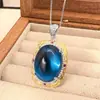 2025 nueva joyería Huabi simulación cristal azul liso retro lujo ligero traje maestro 15*20-10*12