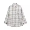 Camisa Delgada Estilo Coreano para Principios de Otoño 2026, Chaqueta Camisa a Cuadros de Nuevo Diseño para Mujer, Top de Primavera y Otoño para Principios de Otoño