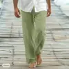 Nuevos Pantalones Sueltos Casuales de Otoño para Hombre, Bragueta Frontal, Cordón, Bolsillo, Pierna Recta, Cómodos, Suaves, Moda de Playa