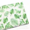 Fornecimento Atacado Folhas de Planta Tropical Verde Tecido Decorativo Algodão Sarja Estampado Algodão Travesseiro Roupa de Cama