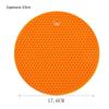 18CM almofada isolante de silicone puro redonda favo de mel jogo americano doméstico tapete para panela de areia tapete para panela de cozinha espessado